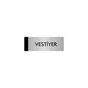 Özarslan Dizayn Departman Kapı İsimliği Vestiyer 7x20 cm Gümüş Renk Metal Yönlendirme Levhası