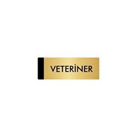 Özarslan Dizayn Departman Kapı İsimliği Veteriner 10x20 cm Altın Renk Metal Yönlendirme Levhası