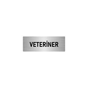 Özarslan Dizayn Departman Kapı İsimliği Veteriner 10x20 cm Gümüş Renk Metal Yönlendirme Levhası