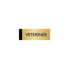 Özarslan Dizayn Departman Kapı İsimliği Veteriner 5x20 cm Altın Renk Metal Yönlendirme Levhası