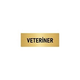 Özarslan Dizayn Departman Kapı İsimliği Veteriner 5x20 cm Altın Renk Metal Yönlendirme Levhası