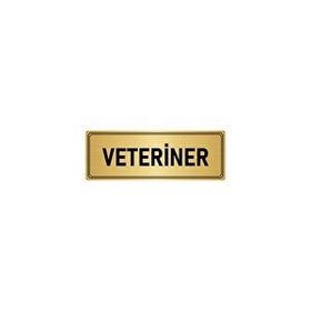 Özarslan Dizayn Departman Kapı İsimliği Veteriner 7x20 cm Altın Renk Metal Yönlendirme Levhası