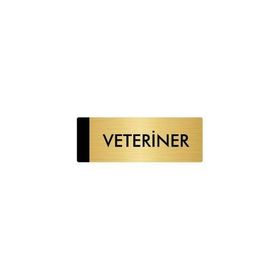 Özarslan Dizayn Departman Kapı İsimliği Veteriner 7x20 cm Altın Renk Metal Yönlendirme Levhası