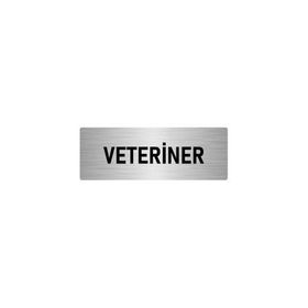 Özarslan Dizayn Departman Kapı İsimliği Veteriner 7x20 cm Gümüş Renk Metal Yönlendirme Levhası