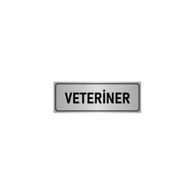 Özarslan Dizayn Departman Kapı İsimliği Veteriner 7x20 cm Gümüş Renk Metal Yönlendirme Levhası
