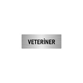 Özarslan Dizayn Departman Kapı İsimliği Veteriner 7x20 cm Gümüş Renk Metal Yönlendirme Levhası
