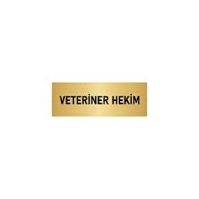 Özarslan Dizayn Departman Kapı İsimliği Veteriner Hekim 5x20 cm Altın Renk Metal Yönlendirme Levhası