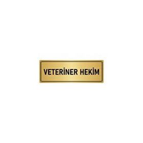 Özarslan Dizayn Departman Kapı İsimliği Veteriner Hekim 5x20 cm Altın Renk Metal Yönlendirme Levhası