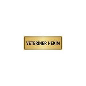 Özarslan Dizayn Departman Kapı İsimliği Veteriner Hekim 7x20 cm Altın Renk Metal Yönlendirme Levhası