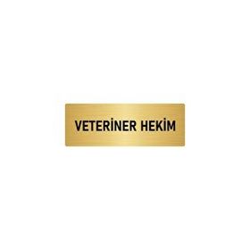 Özarslan Dizayn Departman Kapı İsimliği Veteriner Hekim 7x20 cm Altın Renk Metal Yönlendirme Levhası