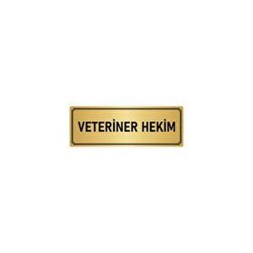 Özarslan Dizayn Departman Kapı İsimliği Veteriner Hekim 7x20 cm Altın Renk Metal Yönlendirme Levhası