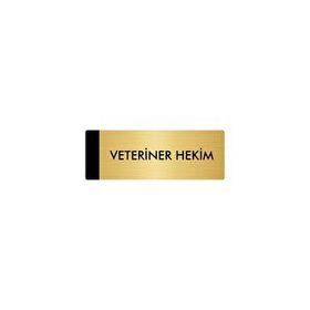 Özarslan Dizayn Departman Kapı İsimliği Veteriner Hekim 7x20 cm Altın Renk Metal Yönlendirme Levhası