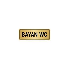 Özarslan Dizayn Departman Kapı İsimliği Wc 10x20 cm Altın Renk Metal Yönlendirme Levhası