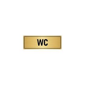 Özarslan Dizayn Departman Kapı İsimliği Wc 10x20 cm Altın Renk Metal Yönlendirme Levhası