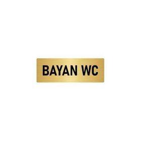 Özarslan Dizayn Departman Kapı İsimliği Wc 10x20 cm Altın Renk Metal Yönlendirme Levhası