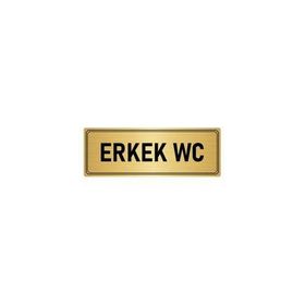 Özarslan Dizayn Departman Kapı İsimliği Wc 10x20 cm Altın Renk Metal Yönlendirme Levhası