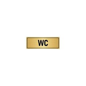 Özarslan Dizayn Departman Kapı İsimliği Wc 10x20 cm Altın Renk Metal Yönlendirme Levhası