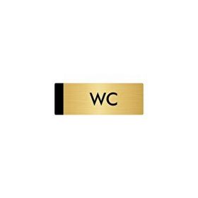 Özarslan Dizayn Departman Kapı İsimliği Wc 10x20 cm Altın Renk Metal Yönlendirme Levhası