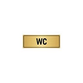 Özarslan Dizayn Departman Kapı İsimliği Wc 10x20 cm Altın Renk Metal Yönlendirme Levhası