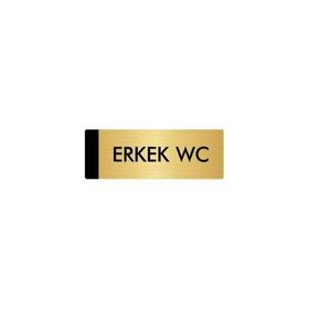 Özarslan Dizayn Departman Kapı İsimliği Wc 10x20 cm Altın Renk Metal Yönlendirme Levhası