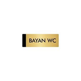 Özarslan Dizayn Departman Kapı İsimliği Wc 7x20 cm Altın Renk Metal Yönlendirme Levhası