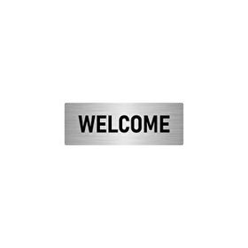 Özarslan Dizayn Departman Kapı İsimliği Welcome 10x20 cm Gümüş Renk Metal Yönlendirme Levhası
