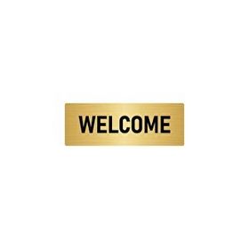Özarslan Dizayn Departman Kapı İsimliği Welcome 5x20 cm Altın Renk Metal Yönlendirme Levhası
