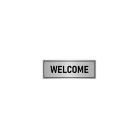 Özarslan Dizayn Departman Kapı İsimliği Welcome 5x20 cm Gümüş Renk Metal Yönlendirme Levhası
