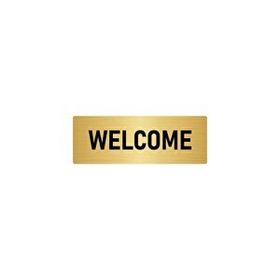 Özarslan Dizayn Departman Kapı İsimliği Welcome 7x20 cm Altın Renk Metal Yönlendirme Levhası