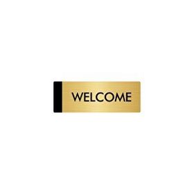 Özarslan Dizayn Departman Kapı İsimliği Welcome 7x20 cm Altın Renk Metal Yönlendirme Levhası
