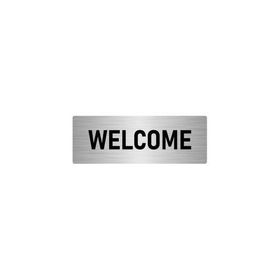Özarslan Dizayn Departman Kapı İsimliği Welcome 7x20 cm Gümüş Renk Metal Yönlendirme Levhası