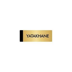 Özarslan Dizayn Departman Kapı İsimliği Yatakhane 10x20 cm Altın Renk Metal Yönlendirme Levhası