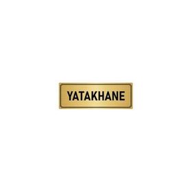 Özarslan Dizayn Departman Kapı İsimliği Yatakhane 5x20 cm Altın Renk Metal Yönlendirme Levhası