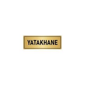 Özarslan Dizayn Departman Kapı İsimliği Yatakhane 7x20 cm Altın Renk Metal Yönlendirme Levhası