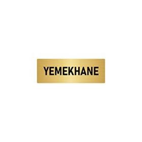 Özarslan Dizayn Departman Kapı İsimliği Yemekhane 10x20 cm Altın Renk Metal Yönlendirme Levhası