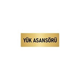 Özarslan Dizayn Departman Kapı İsimliği Yük Asansörü 10x20 cm Altın Renk Metal Yönlendirme Levhası