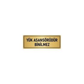 Özarslan Dizayn Departman Kapı İsimliği Yük Asansörü 5x20 cm Altın Renk Metal Yönlendirme Levhası