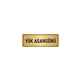 Özarslan Dizayn Departman Kapı İsimliği Yük Asansörü 5x20 cm Altın Renk Metal Yönlendirme Levhası