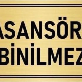Özarslan Dizayn Departman Kapı İsimliği Yük Asansörüdür Binilmez 10x20 cm Altın Renk Metal Yönlendirme Levhası