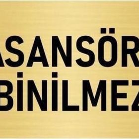 Özarslan Dizayn Departman Kapı İsimliği Yük Asansörüdür Binilmez 10x20 cm Altın Renk Metal Yönlendirme Levhası