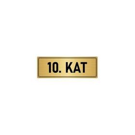 Özarslan Dizayn Departman Kapı İsimliği Zemin Kat 10x20 cm Altın Renk Metal Yönlendirme Levhası