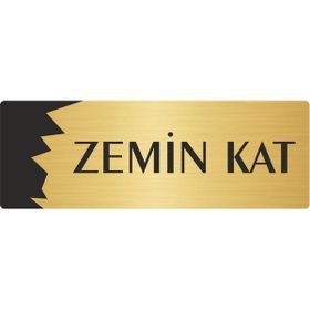 Özarslan Dizayn Departman Kapı İsimliği Zemin Kat 5x20 cm Altın Renk Metal Yönlendirme Levhası