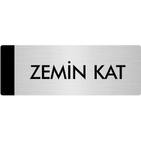 Özarslan Dizayn Departman Kapı İsimliği Zemin Kat 5x20 cm Gümüş Renk Metal Yönlendirme Levhası