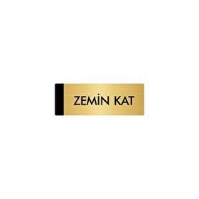 Özarslan Dizayn Departman Kapı İsimliği Zemin Kat 7x20 cm Altın Renk Metal Yönlendirme Levhası
