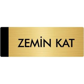 Özarslan Dizayn Departman Kapı İsimliği Zemin Kat 7x20 cm Altın Renk Metal Yönlendirme Levhası