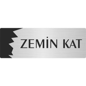 Özarslan Dizayn Departman Kapı İsimliği Zemin Kat 7x20 cm Gümüş Renk Metal Yönlendirme Levhası