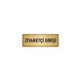 Özarslan Dizayn Departman Kapı İsimliği Ziyaretçi Girişi 10x20 cm Altın Renk Metal Yönlendirme Levhası