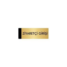 Özarslan Dizayn Departman Kapı İsimliği Ziyaretçi Girişi 10x20 cm Altın Renk Metal Yönlendirme Levhası