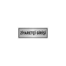 Özarslan Dizayn Departman Kapı İsimliği Ziyaretçi Girişi 10x20 cm Gümüş Renk Metal Yönlendirme Levhası