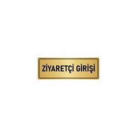 Özarslan Dizayn Departman Kapı İsimliği Ziyaretçi Girişi 7x20 cm Altın Renk Metal Yönlendirme Levhası